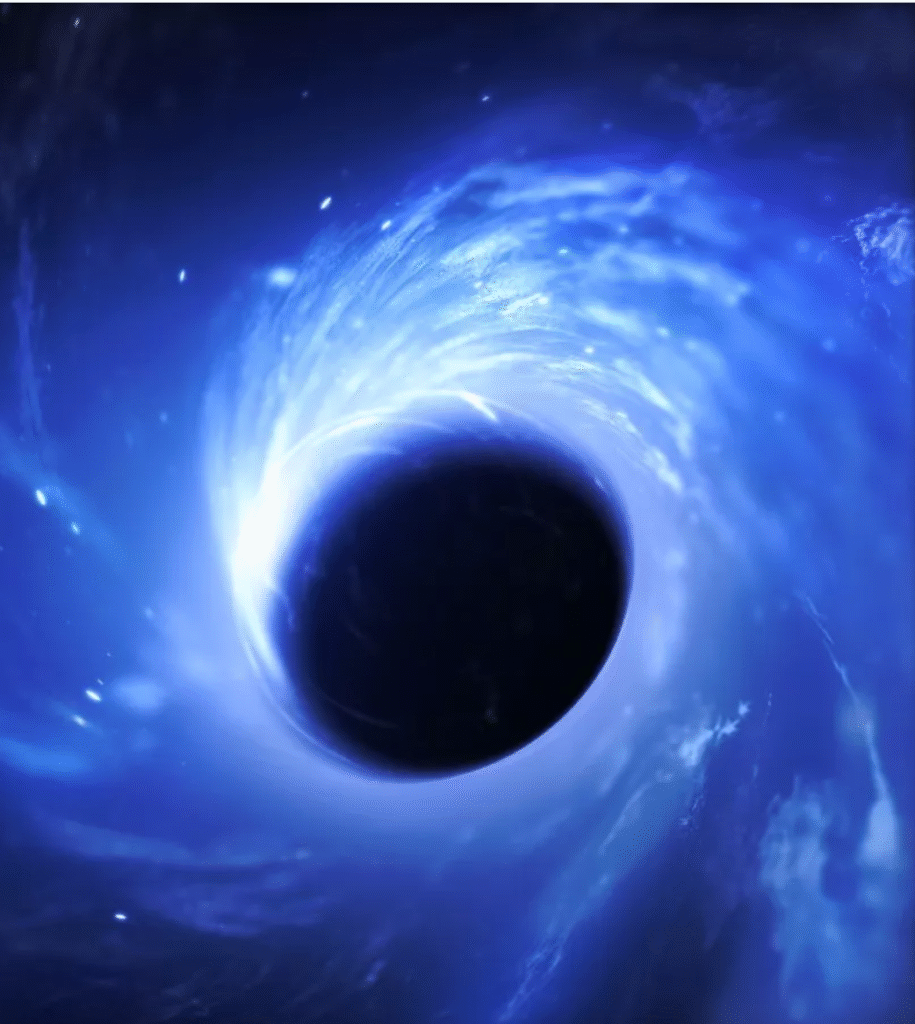 A stock photo shows an illustration of a black hole in space. Black holes are notoriously hard to spot, especially isolated ones. PETROVICH9/GETTY